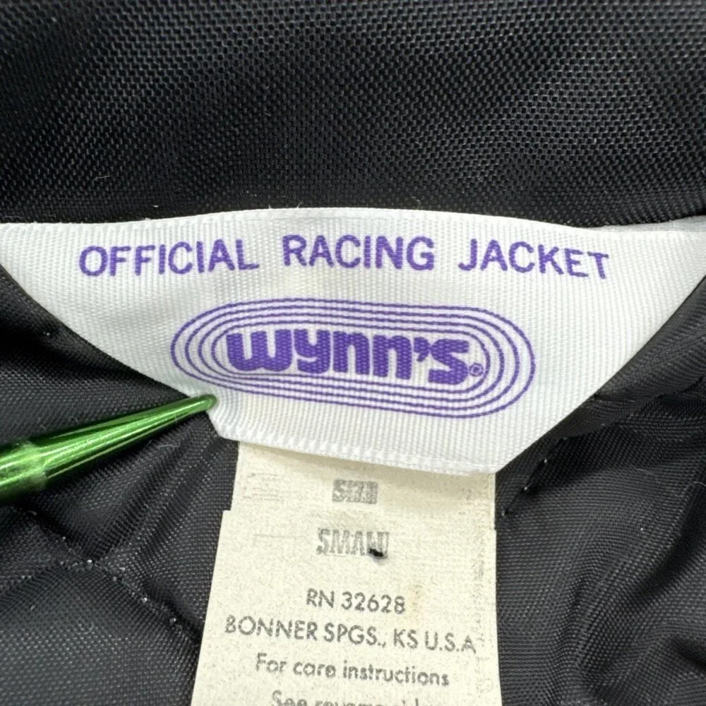 Vintage 70s Wynns Racing Team Jacket Mens Small Quilted Nylon Official Zip USA